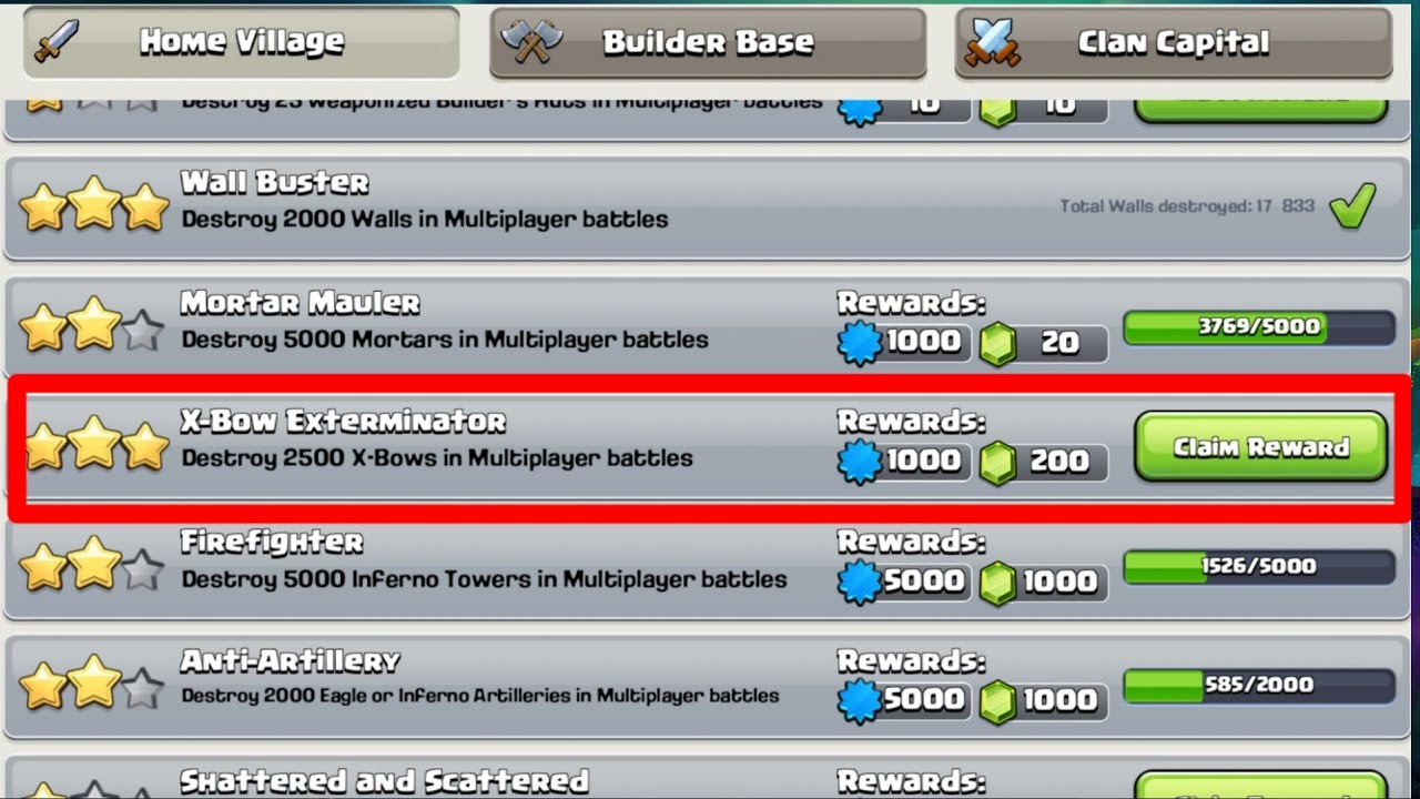 Destroy 2500 X-Bows in Multiplayer Battles | Clash of clans missions | Nasar Nature 