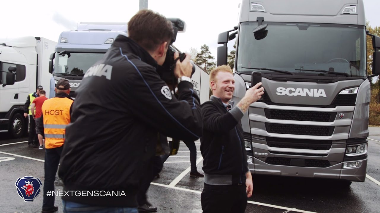 Scania contest winners test drive the next generation trucks