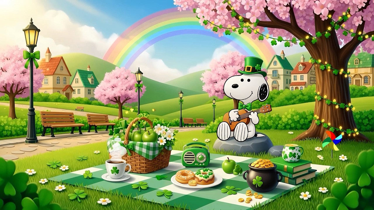Cozy St Patrick’s Days with Snoopy ☘️ Relaxing Lofi for Study, Work & Calm 🌈