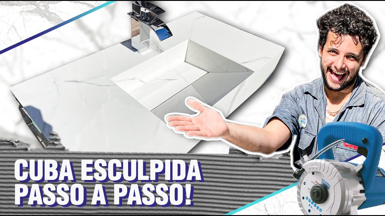 COMO FAZER ESSA CUBA ESCULPIDA DE PORCELANATO USANDO APENAS FERRAMENTAS BÁSICAS - DIY DETALHADO