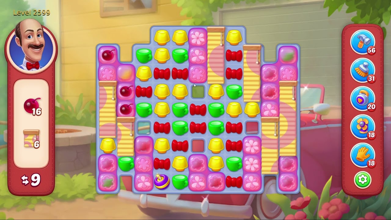 Homescapes Level 2599 - 14 Moves - No Boosters