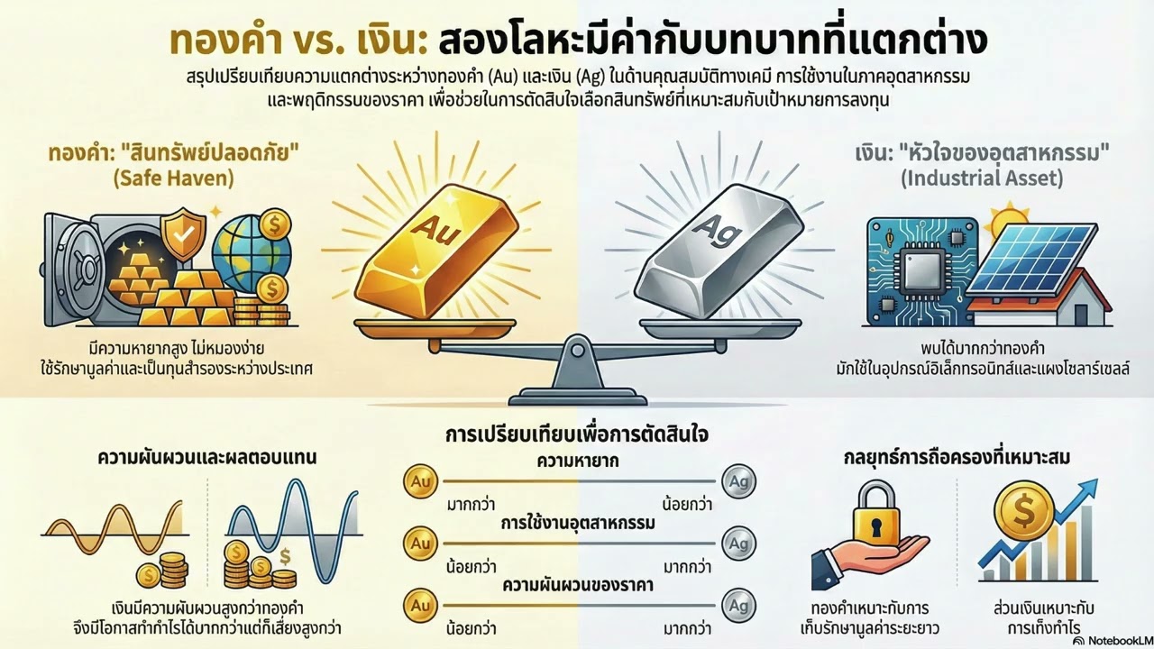 ทองกับเงิน โลหะที่แตกต่างกัน