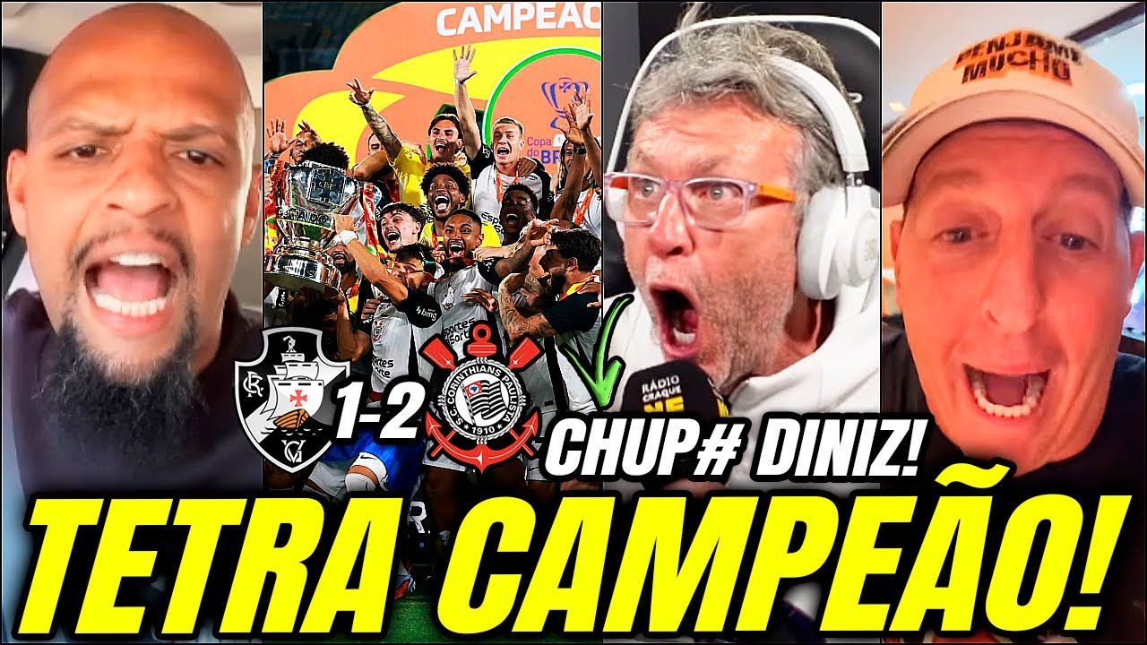 😱 OLHA A REA&Ccedil;&Atilde;O DO CRAQUE NETO e FELIPE MELO ao T&Iacute;TULO DO CORINTHIANS na COPA DO BRASIL em 2025!