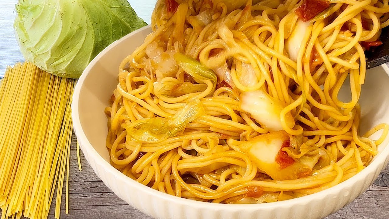 Спагетти с капустой, не ожидала, что будет так вкусно!