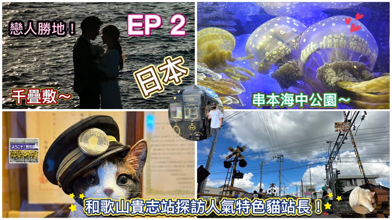 【日本大阪之旅】 EP 2 和歌山篇🌄串本海中公園🌊探訪貴志站特色火車貓站長🐈深入和歌山縣白濱町📍戀人必去勝地《千疊敷》💖日落黃昏景色映入眼簾🌇