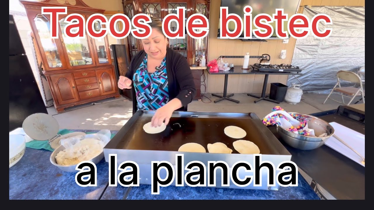 Tacos de bistec a la plancha 