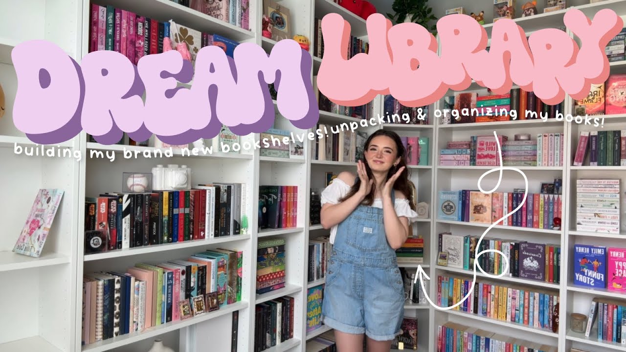 building + organizing my ⭐️DREAM AT HOME LIBRARY⭐️ library tour + showing you every book i own! 📚