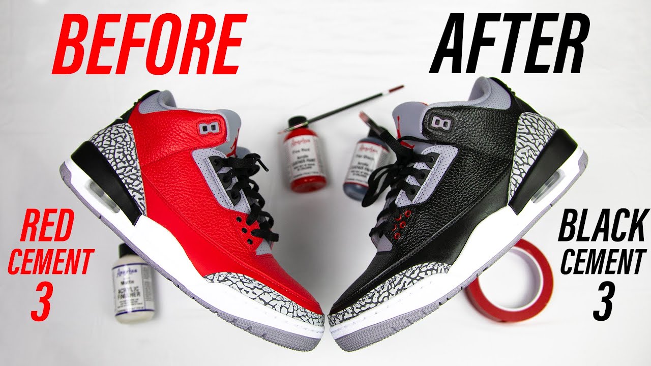HOW TO Make Red Cement 3 into Black Cement 3: Custom Air Jordan Step by Step Tutorial