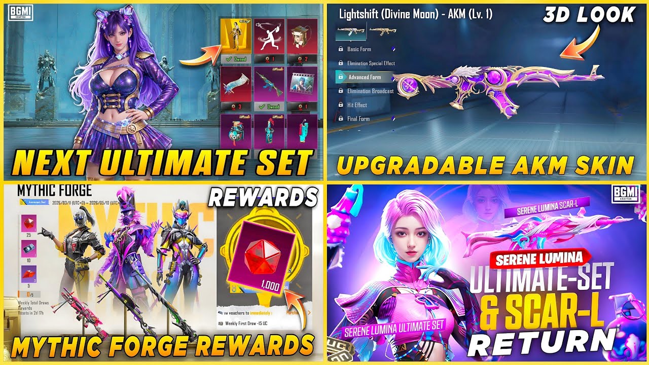 🔴 NEXT ULTIMATE SET 4.3 | NEXT UPGRADABLE AKM SKIN | MYTHIC FORGE REWARDS 4.3 | RETURN ULTIMATE SET 