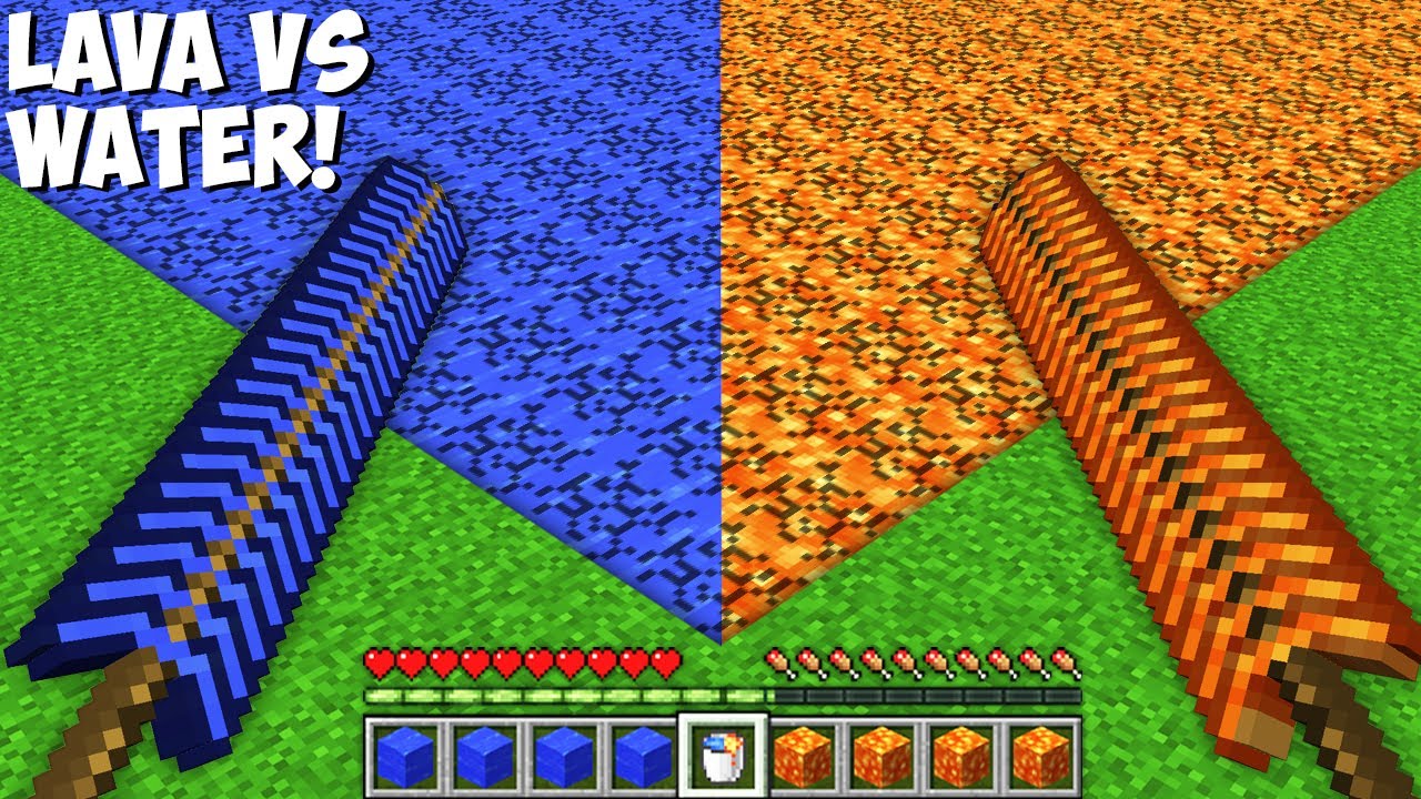 What if I MINE 1000 LAVA vs WATER BLOCKS AT THE SAME TIME in Minecraft ? LIQUID BATTLE !