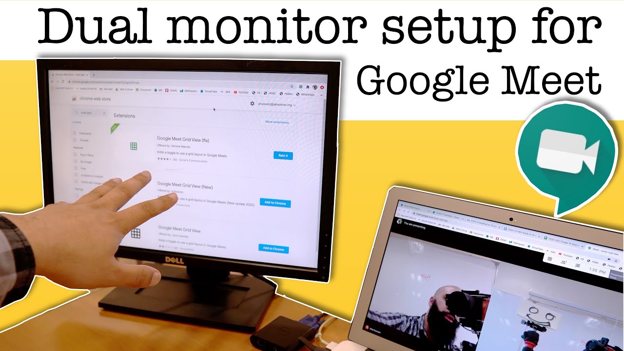 How to see all your students while Presenting in Google Meet using two screens