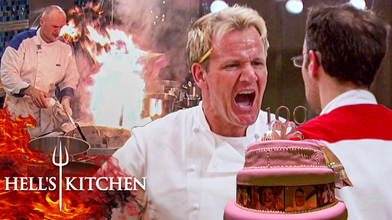 100th Dinner Service Goes Up in Flames as Dishes Gets Send Back | Hell's Kitchen Full Service