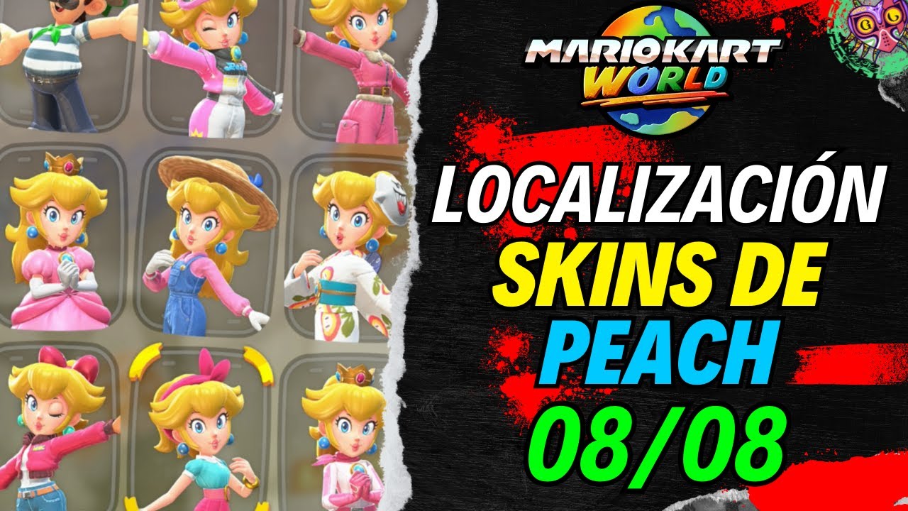 LOCALIZACIÓN de TODAS las SKINS de PEACH | GUÍA 100% | 💯Mario Kart World🏆