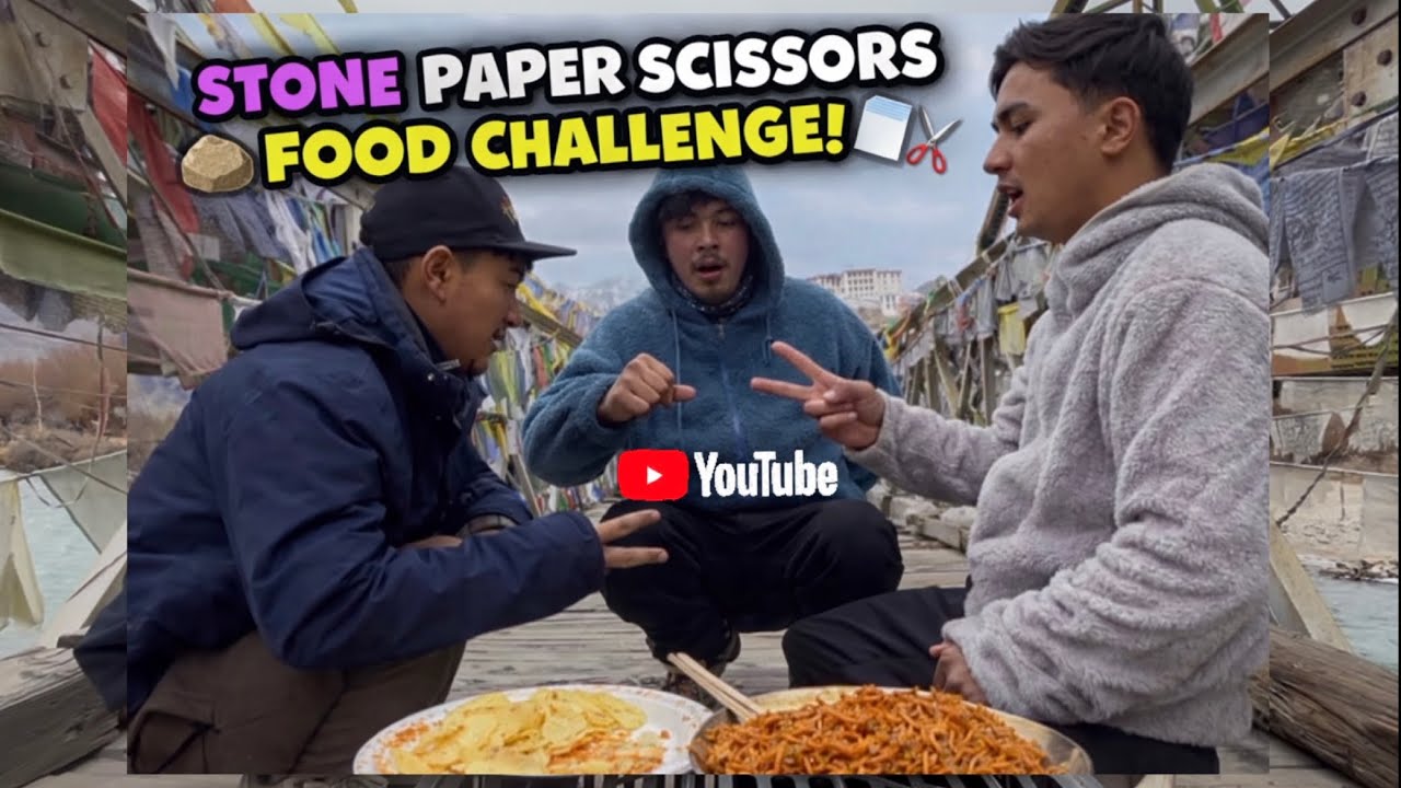 Выбор блюда был сделан с помощью каменных ножниц и бумаги 😂 #foodchallenge #ladakhivlogger