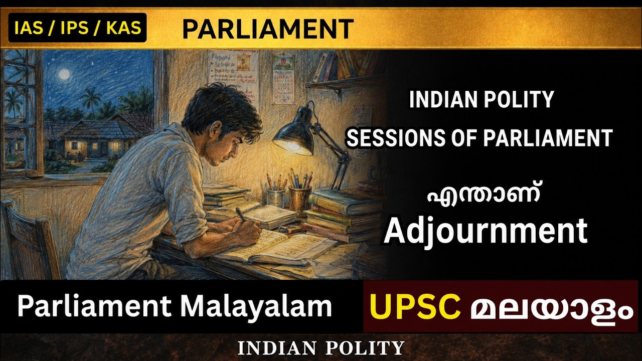 parliament sessions explained in malayalam | what is adjournment in parliament malayalam