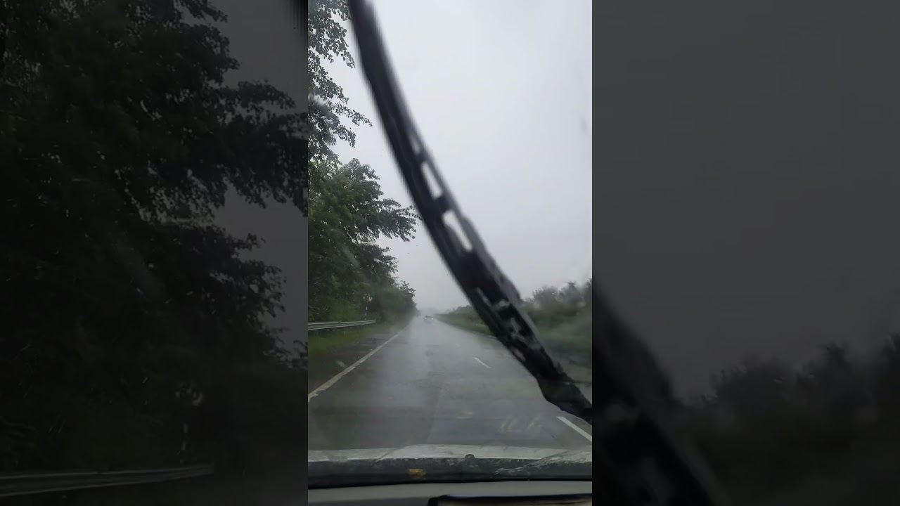 journey in heavy rain at 11.30am #highway  #warangal