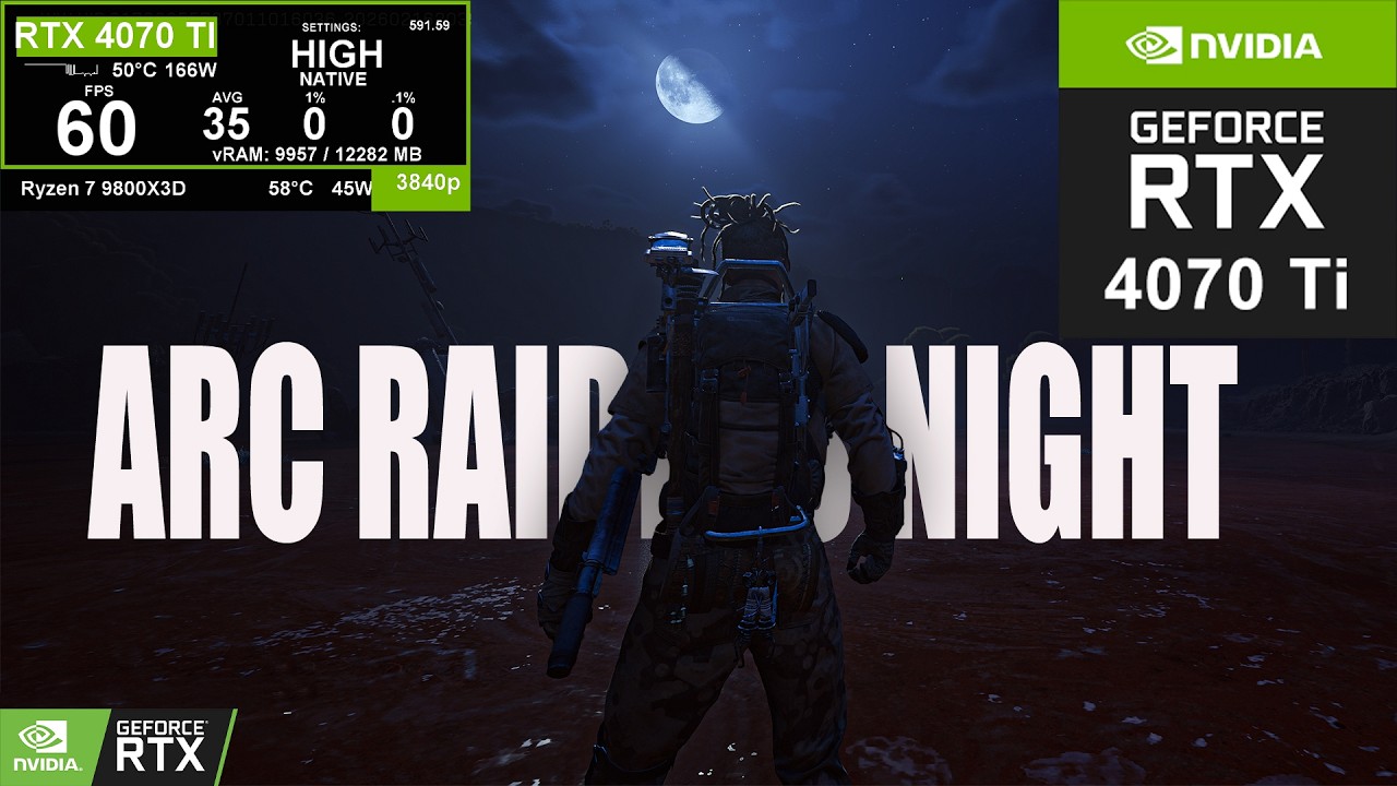 ARC Raiders Night Gameplay – RTX 4070 Ti + Ryzen 9 7950X3D | 4K Ultra Settings FPS & Benchmark Test