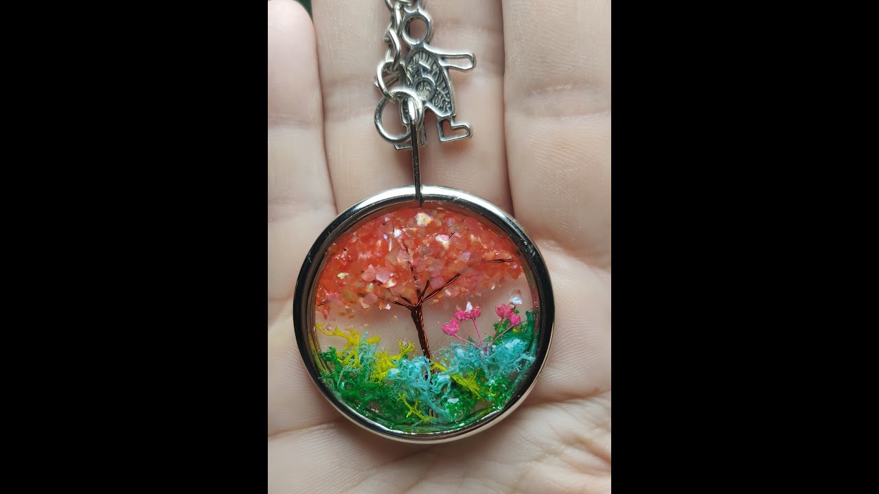 ÁRBOL DE LA VIDA BISUTERÍA*RESINA UV, LLAVERO DE ALAMBRE Y RESINA UV *FACIL*/ RESIN UV*DIY
