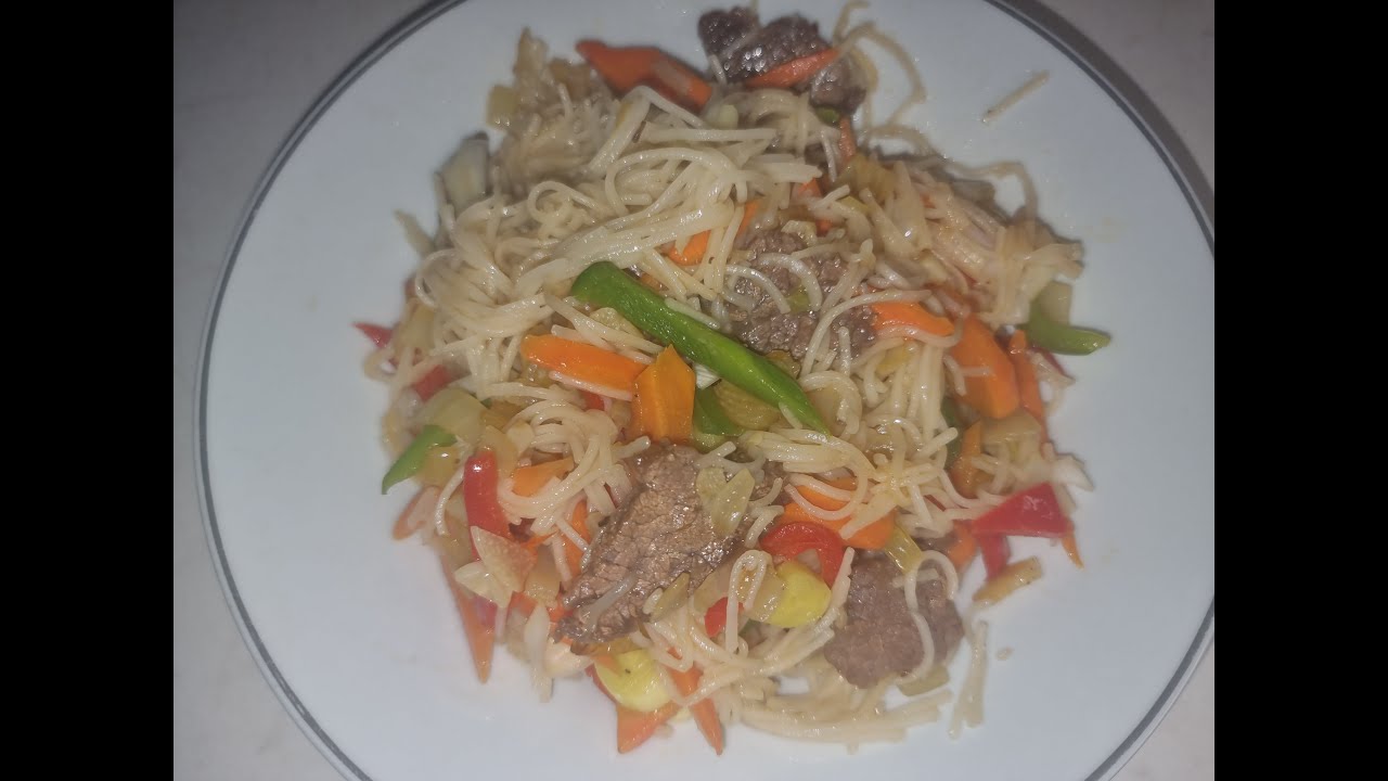 nouilles sautées au bœuf