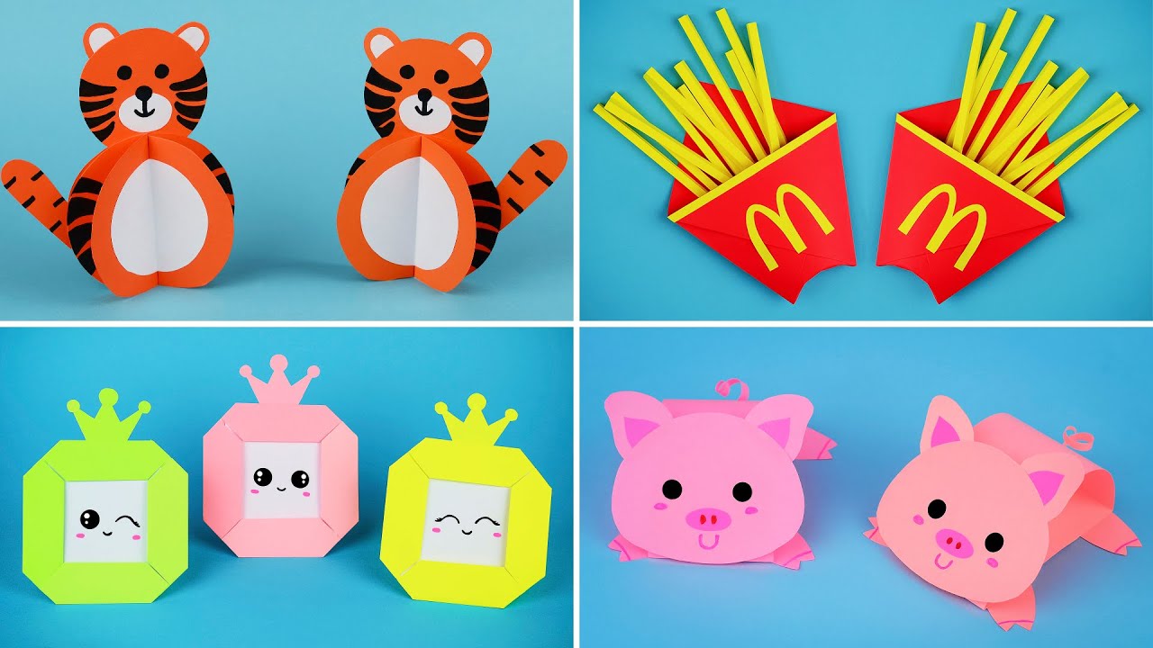 4 Best paper craft ideas | Animals paper craft | Origami tutorial