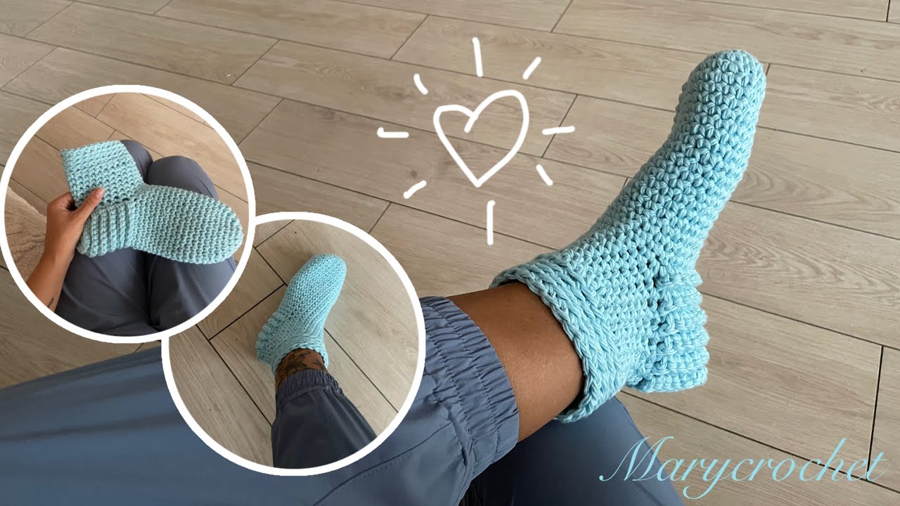 EINFACHE HÄKELANLEITUNG FÜR ANFÄNGER | SOCKEN | Marycrochet 