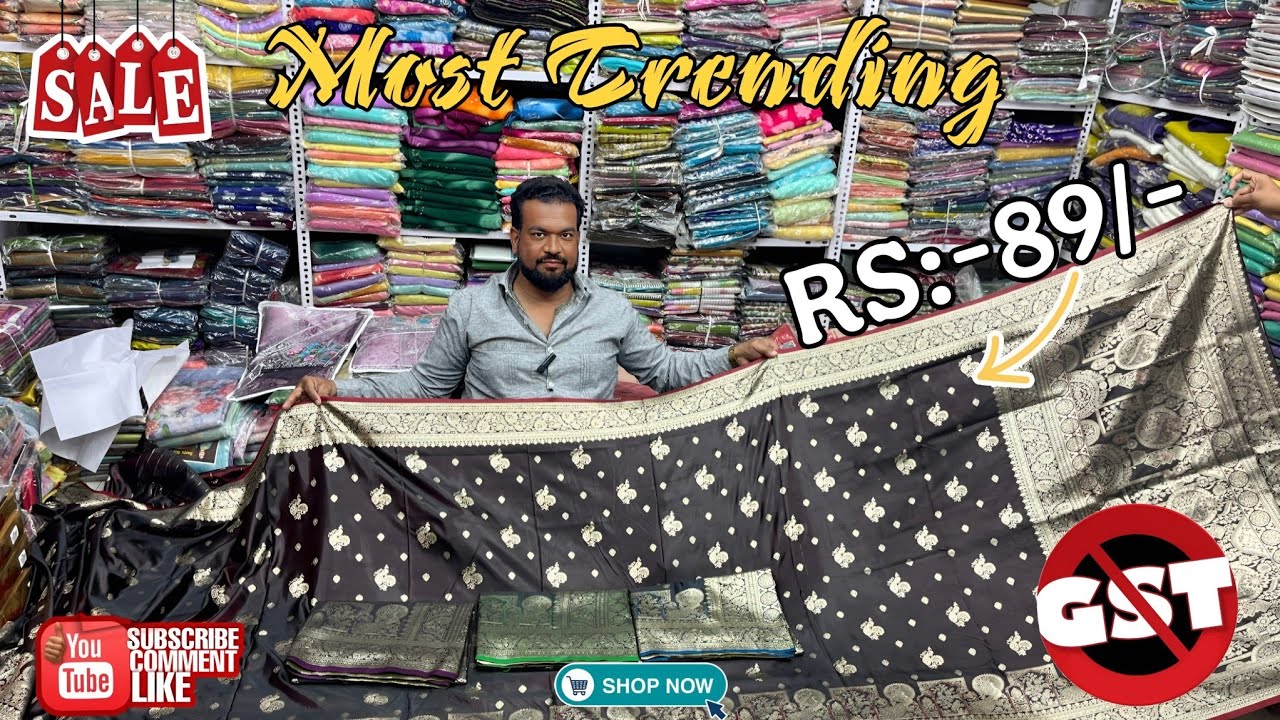 Madina Market Wholesale Sarees 😱🔥|| Lowest Prices Ever! No GST,All Over India Delivery,,Best Quality