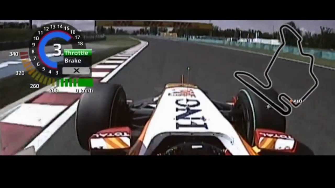F1 2009 Hungary Fernando Alonso Onboard [FOM] HD