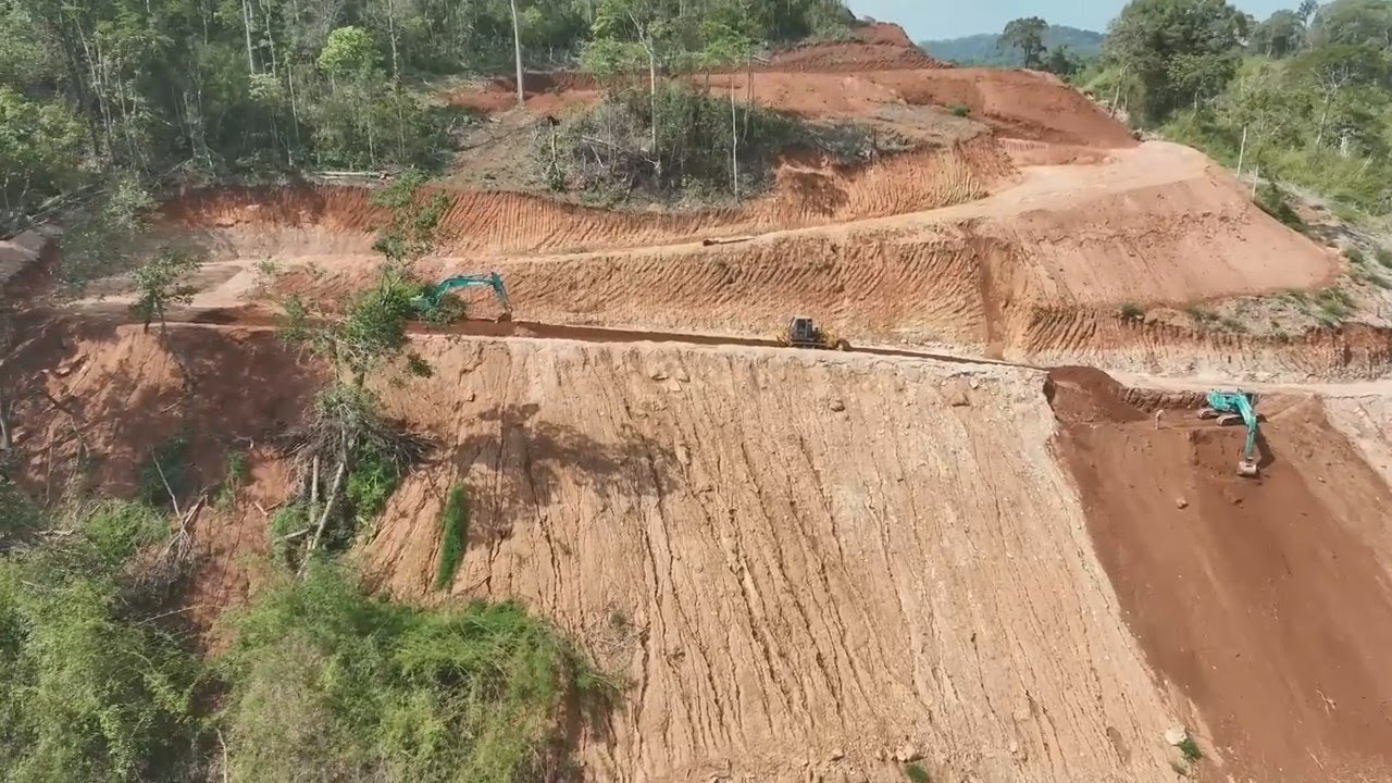 Amazing Incredible High Mountain Road Construction Technology Dozer Excavator Working On Step Hill