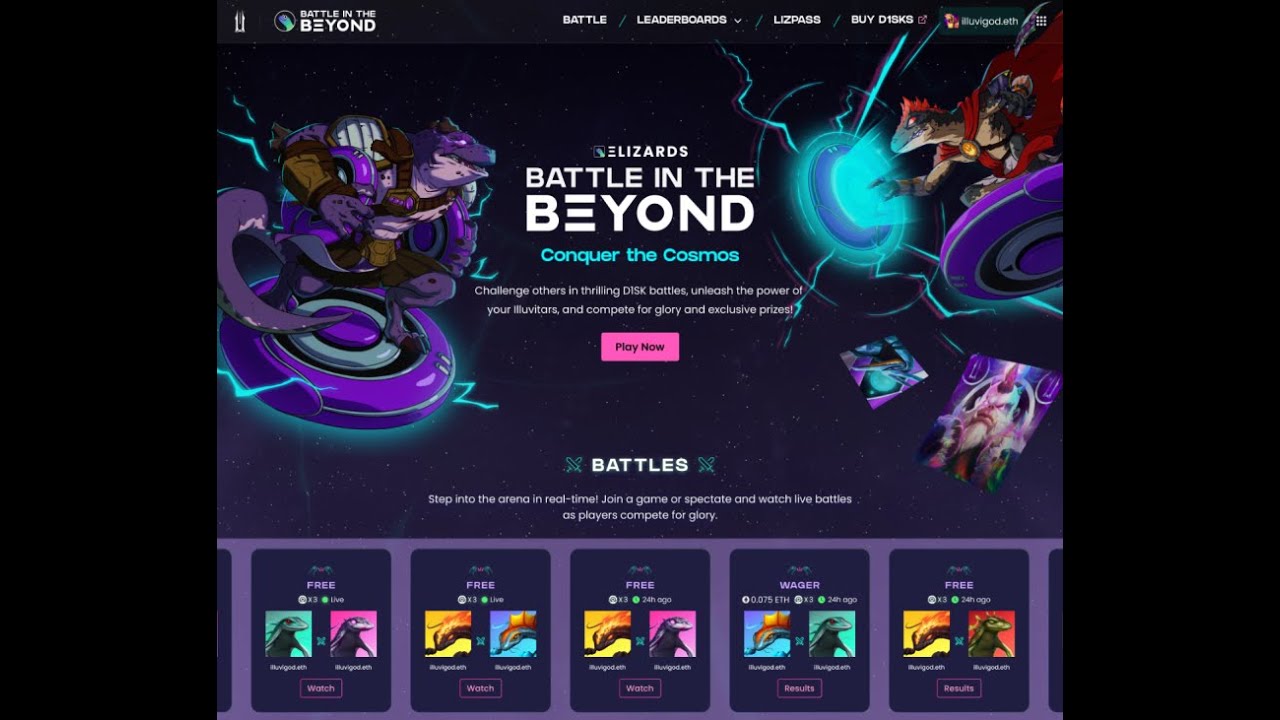 LIVE - BATTLE IN THE BEYOND PREMIER!  | Illuvium X Ethlizards