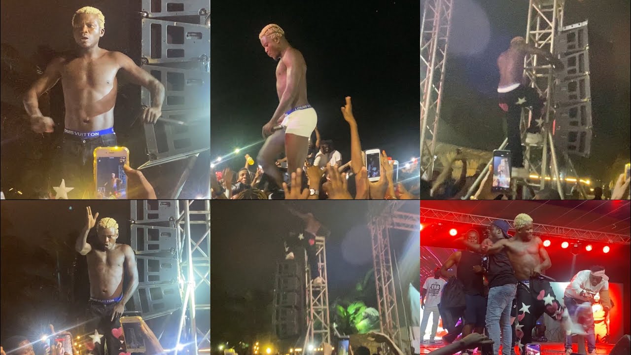 Nigerian Superstar & Zazuu Hitmaker Portable Causes Big Problem At Labadi Beach😲Goes Almost Nak€d🤔