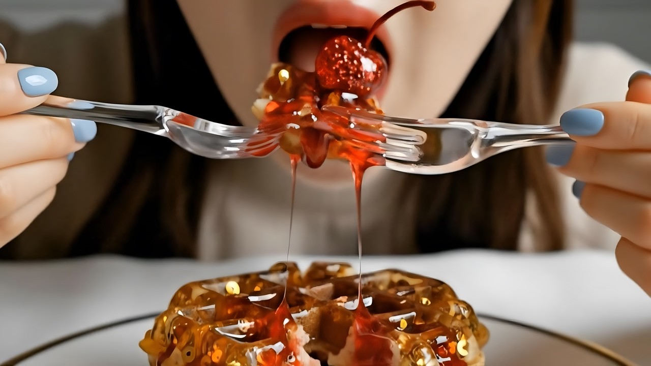 ASMR Preparing Belgian Waffles 🧇 | Soothing Sounds | Sparkly Glass Food
