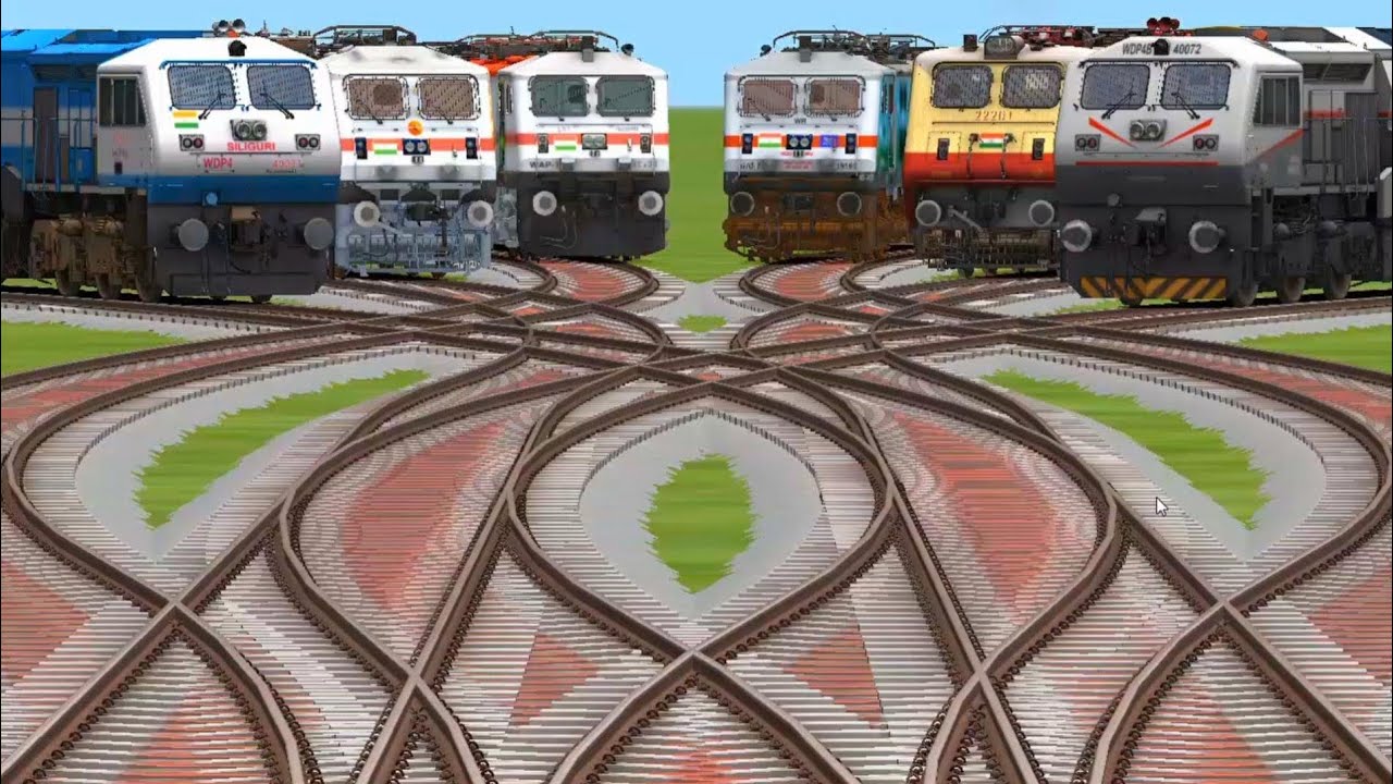 New trains locomotive dijle enjeen round track circle ground railway running fast over journal train
