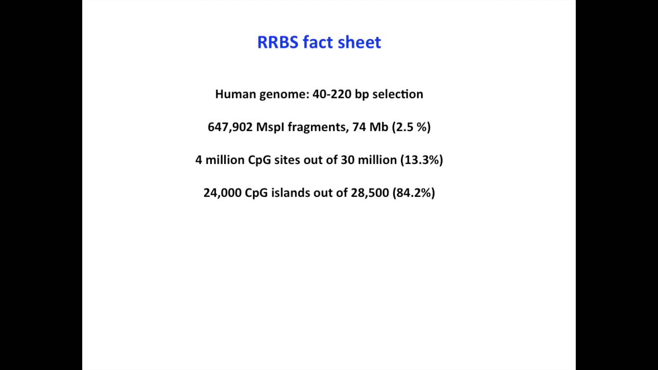 Principles of Genome-wide DNA methylation analysis and RRBS: Dr Aniruddha Chatterjee
