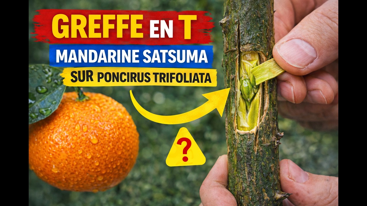 Comment greffer une mandarine Satsuma sur Poncirus trifoliata (greffe en T)