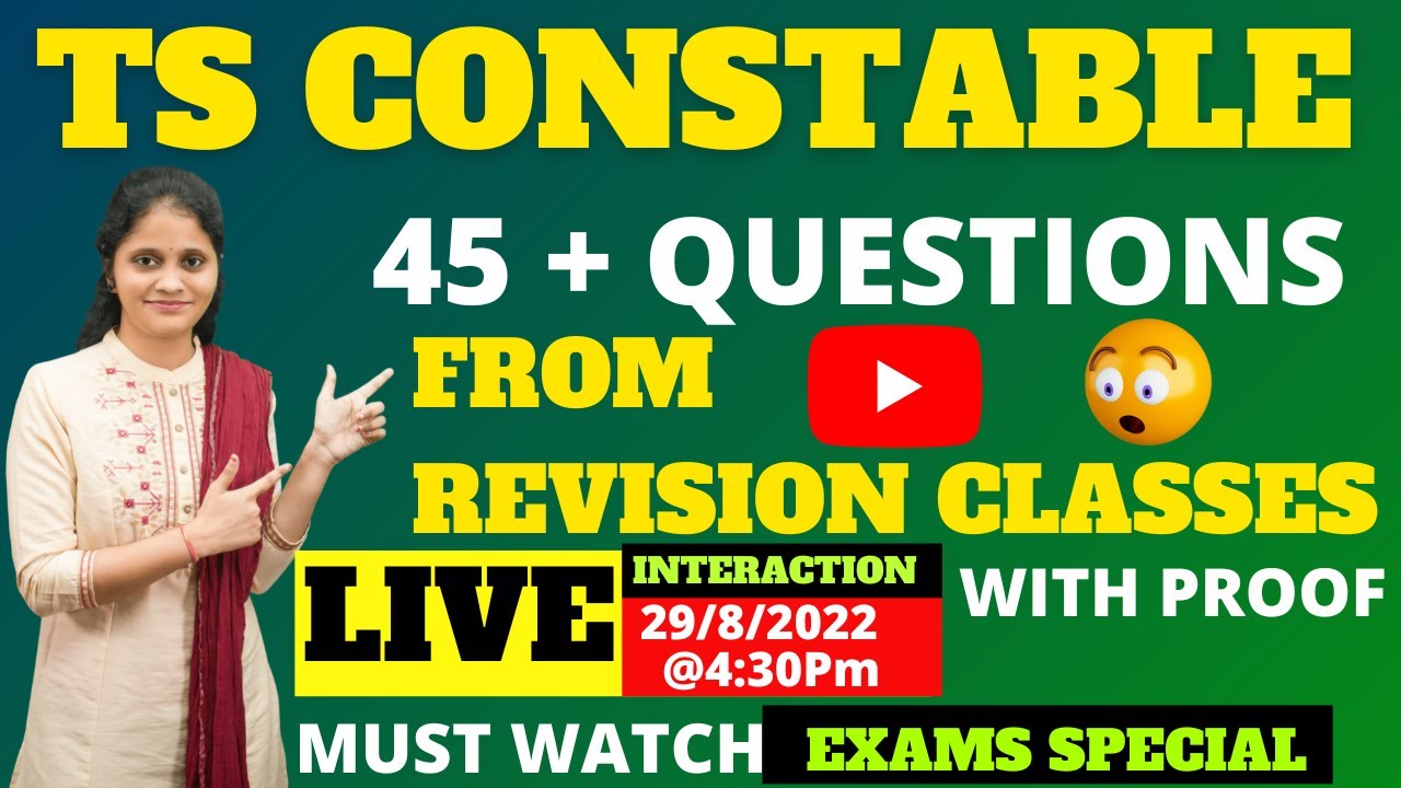 🔴LIVE🔴TS CONSTABLE PRELIMS 2022 | 45 + QUESTIONS FROM REVISION CLASSES WITH PROOF | CHANDAN LOGICS