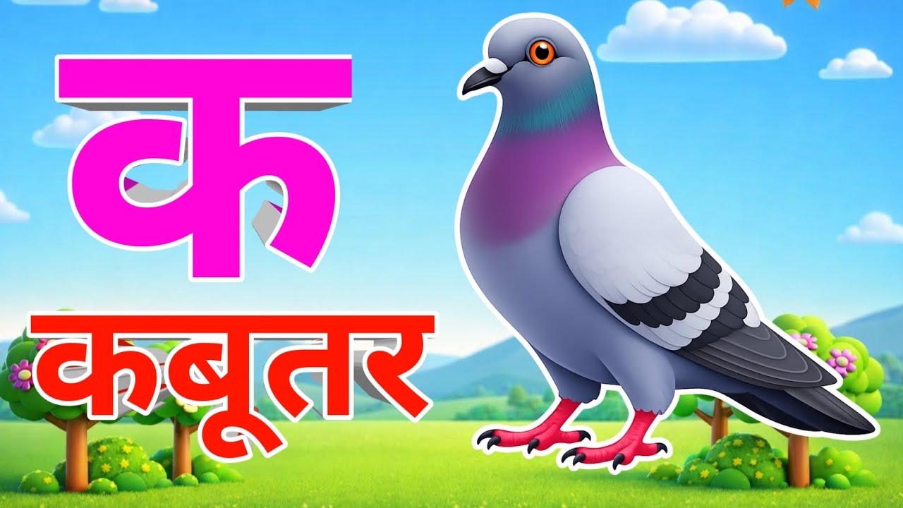 क से कबूतर, अ से अनार a se anaar k sekabutar | Hindi varnmala | ABCD क से कबूतरअ से अनार, for kids