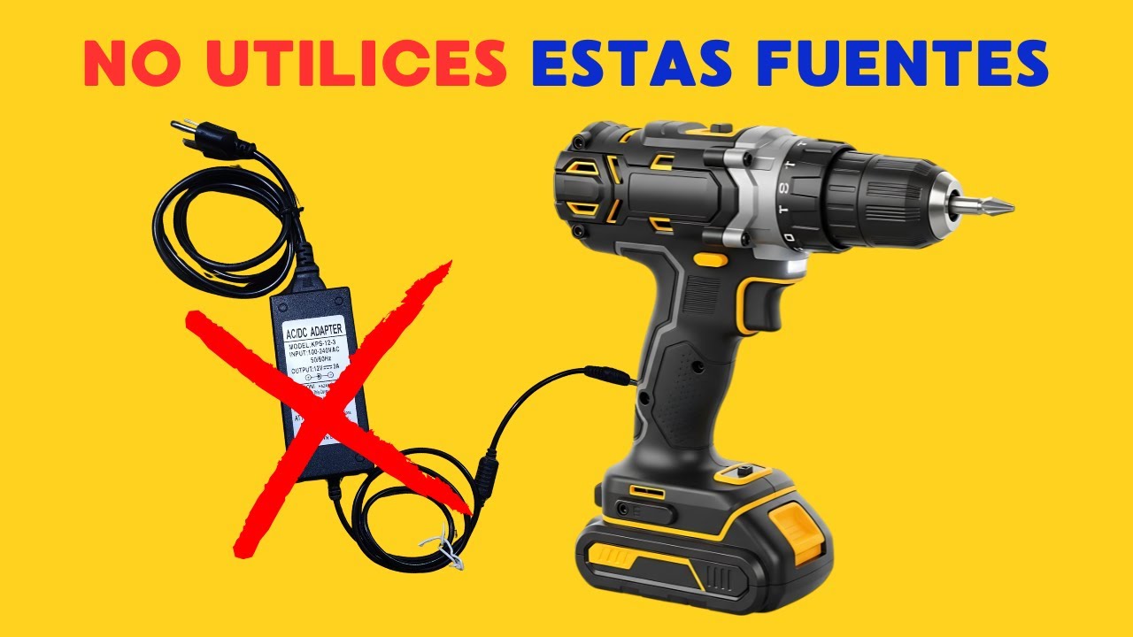 Como conectar taladro inalámbrico al tomacorriente sin batería (Fuente de alimentación correcta)