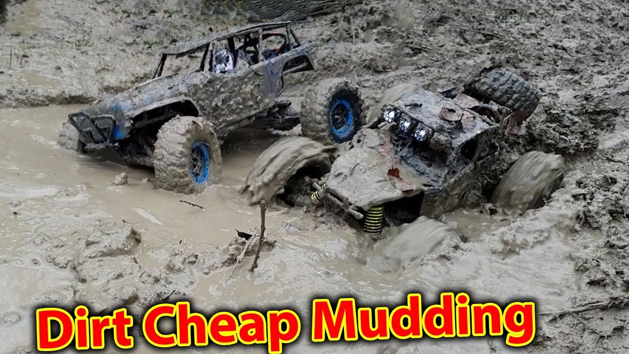 Dirt Cheap RC Mud Bog Mudding Challenge Wltoys 10428A vs HBX Transit Brushless