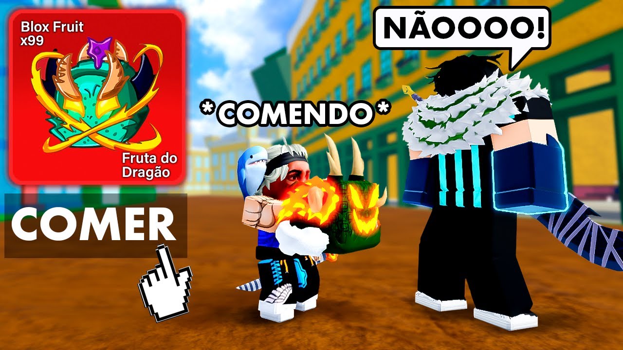 Comendo FRUTAS do DRAGÃO na frente dos ESCAMADORES do Blox Fruits
