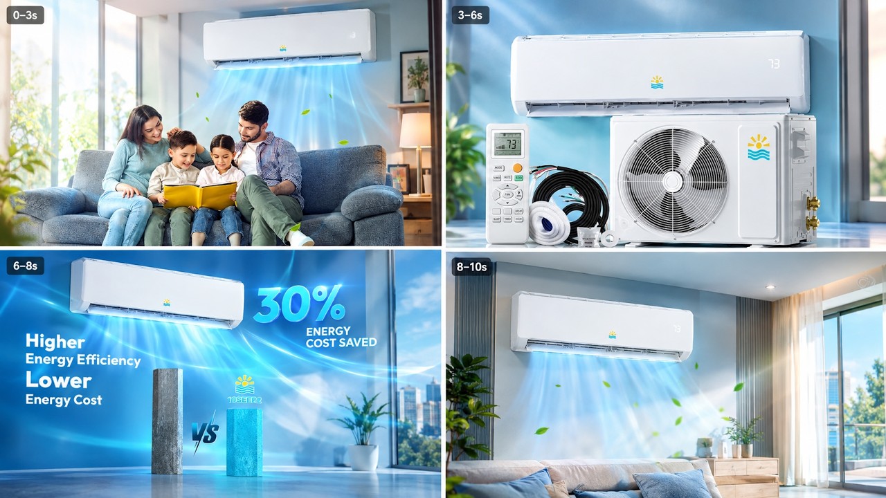 24,000 BTU Mini Split Air Conditioner Heat Pump | Inverter, Ultra Quiet 208&ndash;230V | AC System  WiFi,