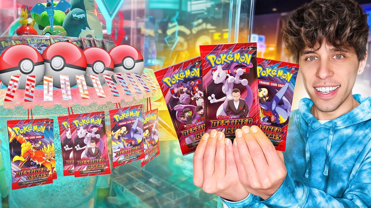 I Couldn't Stop Winning Pokemon Cards From Arcade Games!