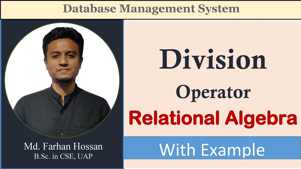 Lec: 46 | Division Operator | Relational Algebra | DBMS | Bangla Tutorial