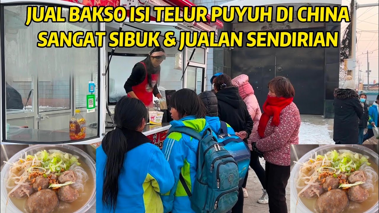 JUALAN SENDIRI TANPA SUAMI & HANYA ADIK IPAR YANG BANTU!  BAKSO ISI TELUR PUYUH LARIS MANIS.