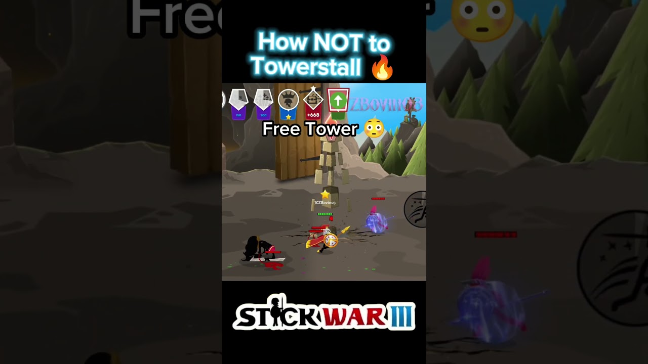Towerstaller DESTROYED! 😱😂 #stickwar #stickwar3 #stickwarlegacy #shorts