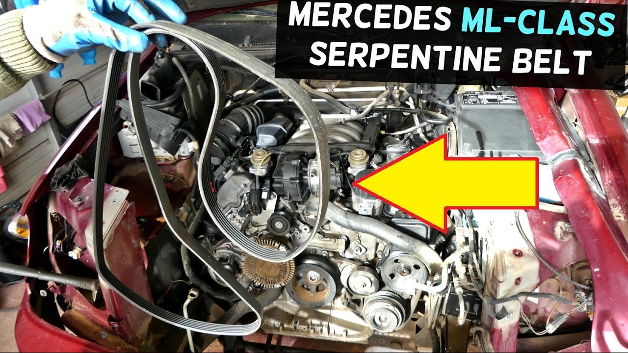 Mercedes W163 SERPENTINE BELT REPLACEMENT DIAGRAM ML320 ML430 ML350 ML500