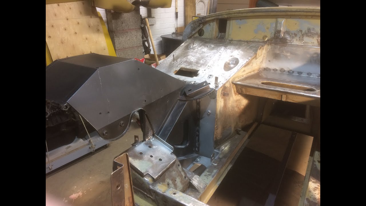 MG Midget Restoration (video 12) Drivers side front inner wing refit
