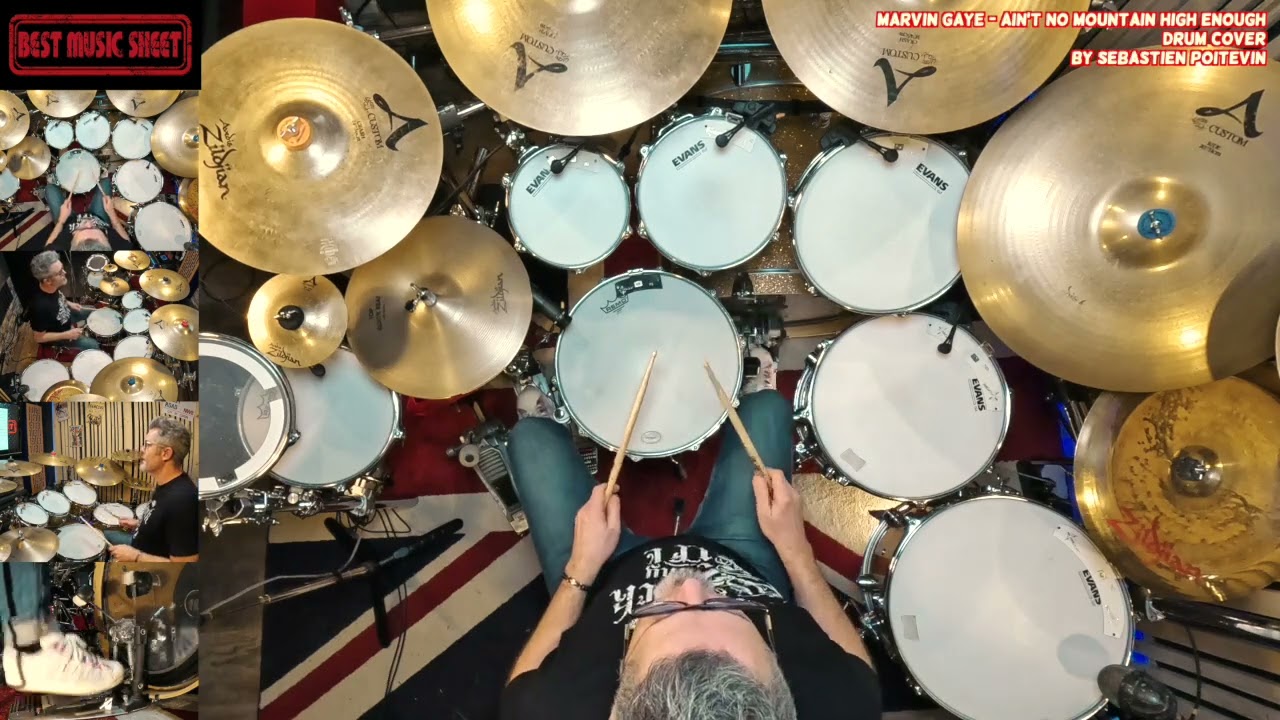 🥁 Marvin Gaye Ain't No Mountain High Enough DRUM COVER | Drum Sheet Ain't No Mountain High Enough