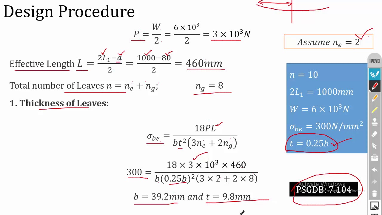 Design of Leaf Spring | Problems | Design of Machine Elements