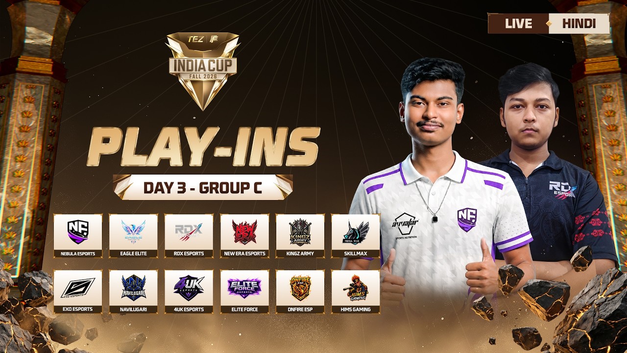 🔴 [HINDI] TEZ FFMIC 2026 Fall | Play-Ins Day 3 | Group C