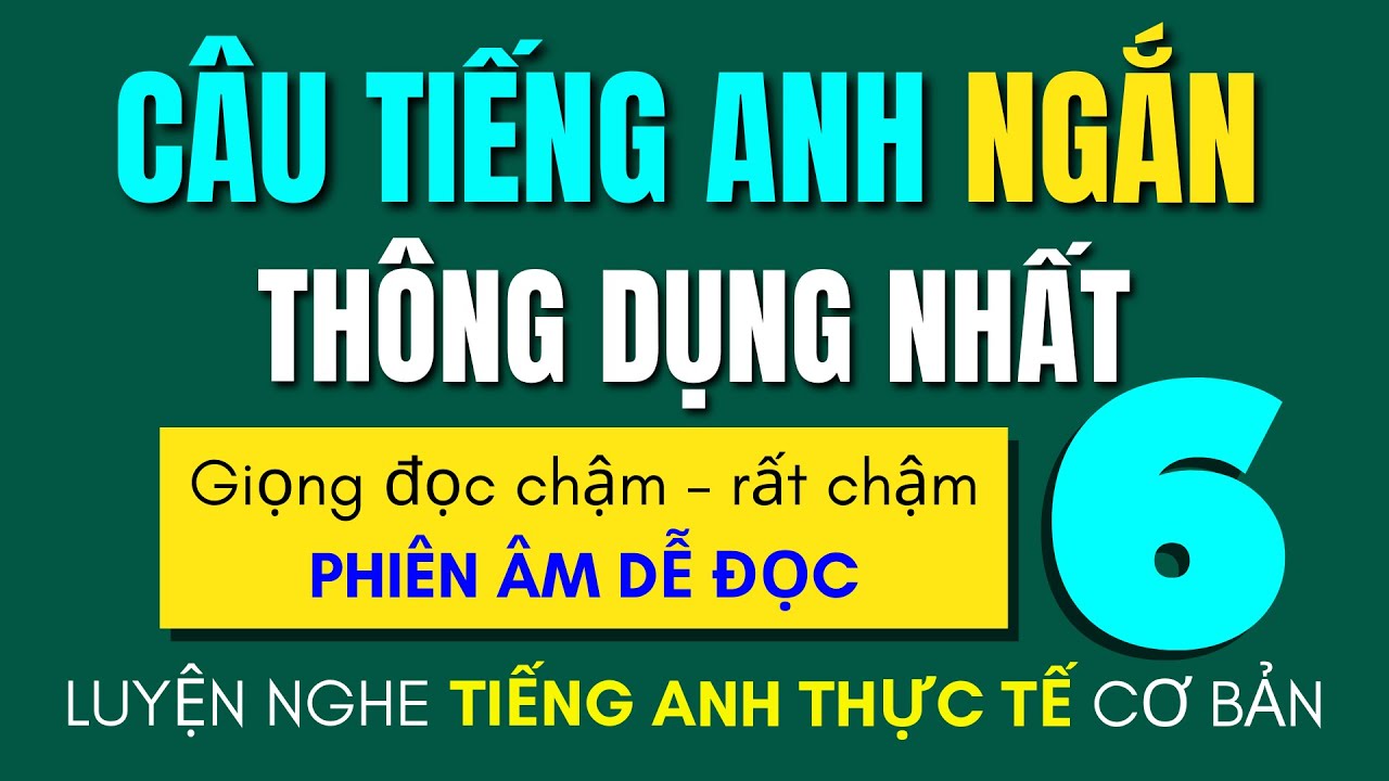 1000 Câu Tiếng Anh Giao Tiếp Ngắn Thông Dụng Nhất | Luyện Nghe Tiếng Anh Giao Tiếp Đọc Chậm | Phần 6